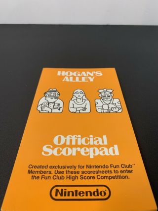Nintendo Fun Club Official Scorepad Hogan’s Alleynes 1987 Rare Collectible