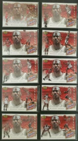 Michael Jordan 2007 - 08 Upper Deck Nba Heroes Complete Set Mj1 - 10 Rare Ssp Bulls