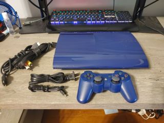 Sony Playstation 3 Azurite Blue Console Rare