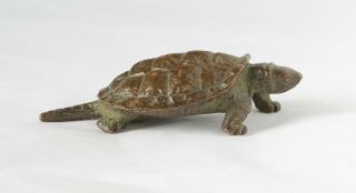 Antique Japanese Bronze Turtle Okimono Signed Meiji Period Tortoise Statue RARE 3