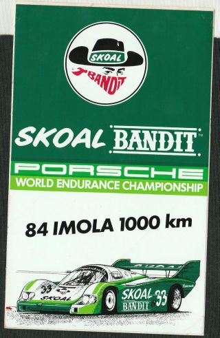 Skoal Bandit Porsche 956 Wec Imola 1000km 1984 Period Race Sticker Rare