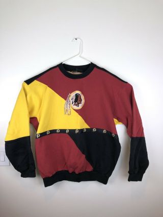 Rare Vintage Washington Redskins All Over Print Crewneck 90s Sweatshirt Xxl 2xl