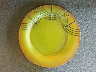 Czech Art Deco Glass Plate Signed