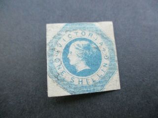 Victoria Stamps: 1/ - Blue And White Imperf - Rare (c237)