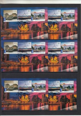 2015 Singapore Stamp Show Set Of 6 (days) M/sheets.  With The Show Postmark.  Rare