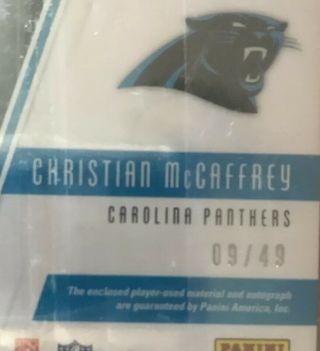 2017 Christian McCaffrey Auto RC ultra rare ONLY 49 EVER MADE this is 9/49 2