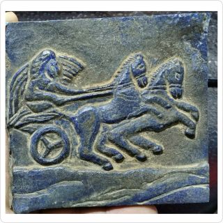 Sassanian Rare Old Lapis Lazuli Stone Tablet Relief 38