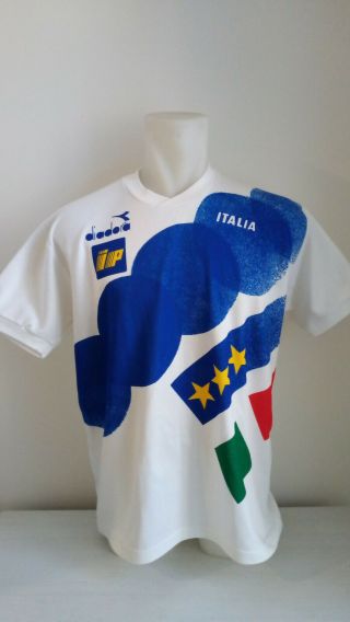 Jersey Shirt Maglia Diadora Italy Italia W.  C.  1990 Training L Very Rare Juventus