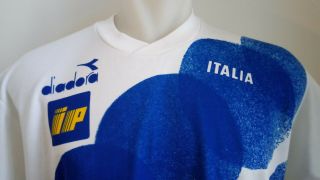 jersey shirt maglia diadora ITALY ITALIA w.  c.  1990 training L VERY RARE Juventus 3