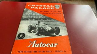 Crystal Palace - - - National Car Race Meeting - - - - Programme - - - 10th June 1957 - - - Rare