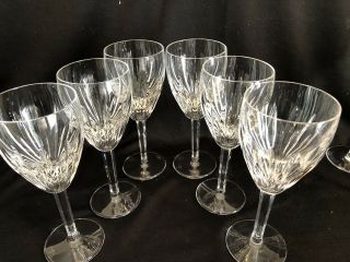 Waterford Crystal Carina Set Of 6 Wine Water Goblet Glasses Marked Rare