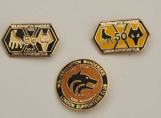 Wolverhampton Wanderers Wolves Rare Enamel Badges London Supporters