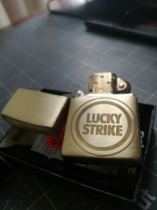 Lucky Strike Zippo LIGHTER solid brass ETCHED RARE VINTAGE 2