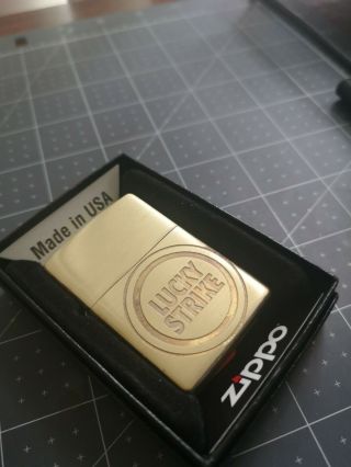 Lucky Strike Zippo LIGHTER solid brass ETCHED RARE VINTAGE 3