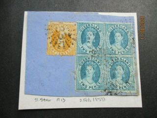 Queensland Stamps: Chalon Parcel Piece - Rare - (h342)