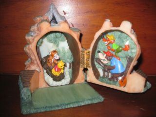 Rare Splash Mountain Resin Hinged Box With Tigger And Winnie The Pooh Figure