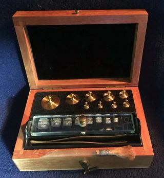 Vintage Fisher Scientific Gram Pharmacy Weight Set Fk295/3 Wood Box Complete