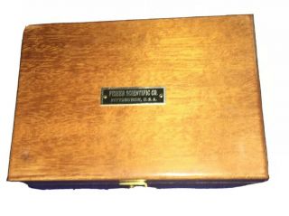 VINTAGE FISHER SCIENTIFIC GRAM PHARMACY WEIGHT SET FK295/3 Wood Box Complete 2