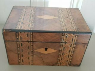 Vintage Antique Wooden Tea Box Caddy