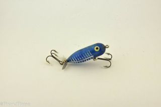 Vintage Rare Colored Cobalt Heddon Tiny Torpedo Minnow Antique Fishing Lure Cr4
