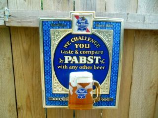 Vintage Rare Pabst Blue Ribbon Beer Bar Sign
