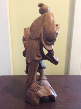 Vintage Hand Carved Chinese Hard Wooden Figure 2