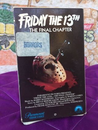 Friday The 13th The Final Chapter Betamax Horror Rare Oop Jason Not Vhs