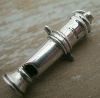 Highly Collectable Sterling Silver Cannon Shaped Whistle Millitaria Royal Navy 2
