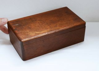 Charming Vintage Manikin Wooden Cigar Box With Hinged Lid.  19.  5 X 11cms