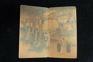 Rare Thick Old Chinese Hand Painting Landscape " Gengzhitu " Book