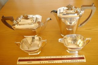 Art Deco Silver Plated 4 Piece Tea Service