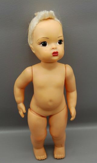 Vintage 16 " Nude Terri Lee Doll - Blonde White Hair Shaved,  Tlc.