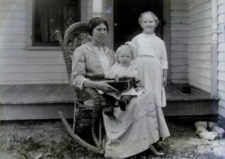Glass Plate Negative Minnesota 1880s Farm Wife Daughters 4x5 5x4 4 X 5 Antique