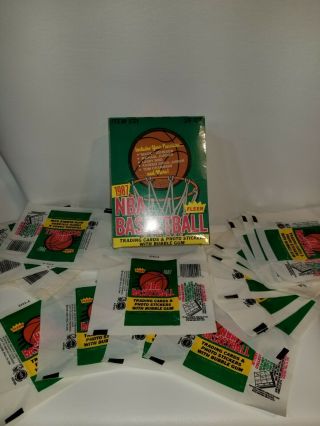 1987/1988 Fleer Basketball Wax Box And 36 Wax Wrappers Rare Empty Jordan