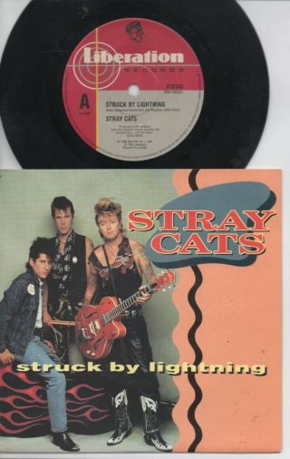Stray Cats Rare 1991 Aust Only 7 " Oop L/edit P/c Single " Struck By Lightning "