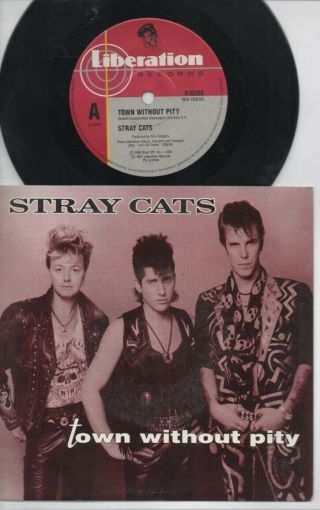 Stray Cats Rare 1991 Aust Only 7 " Oop L/edit P/c Single " Town Without Pity "