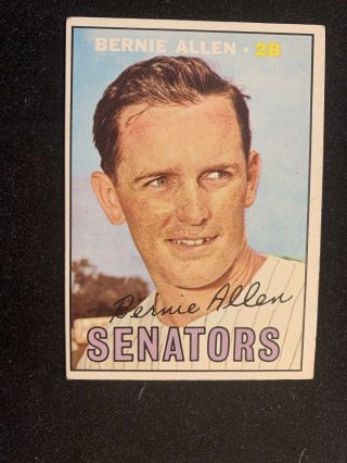 1967 Topps 118 Bernie Allen,  Blank Back,  Very Rare Senators Baseball,  Purdue Qb