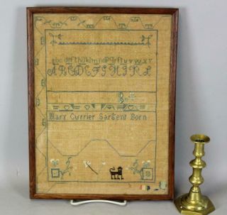 Rare Dated 1818 Essex County,  Ma Needlework Sampler By Mary Currier Sargent