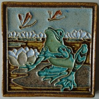 Rare Porceleyne Fles Delft Tile With Frog