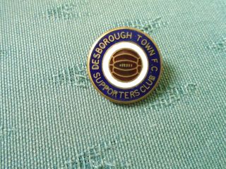 Rare Vintage Desborough Town Fc Football Supporters Club Enamel Lapel Badge