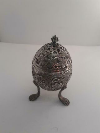 Antique Victorian Silver Anglo Indian Pepper Pot On Pad Feet 58.  3 G 37.  61dwt K3