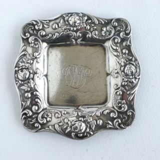 Small Art Nouveau Solid Sterling Silver Pin Dish Gorham Hallmarked Birmingham