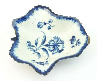 C1775,  Antique Worcester Porcelain Pickle Dish,  Gillyflower Pattern,  Moon Mark