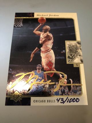 Michael Jordan Gold Signature 1996 Upper Deck Spx Hand Numbered / 1000 Very Rare