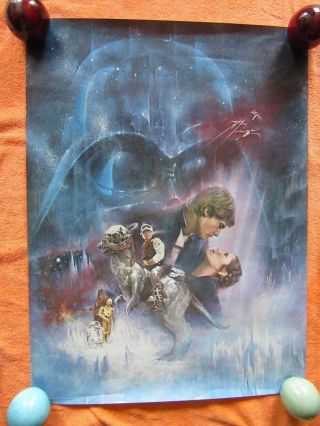 Vintage 1980 Star Wars Empire Strikes Back 20 " X 27 " Poster Very Rare