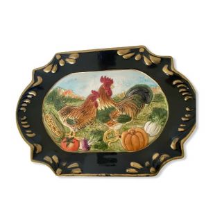 Vintage Cbk Ltd Mid Century Rooster Wall Plate French Country Kitchen Shabby