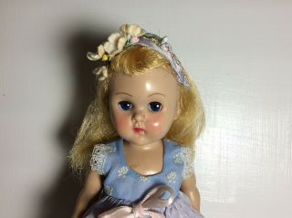 Vintage Vogue Ginny Doll,  1950s,  Blonde,  Blue Eyes,  Tagged Dress