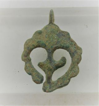 Detector Finds Ancient Viking Bronze Openwork Lunar Amulet Wearable Artefact