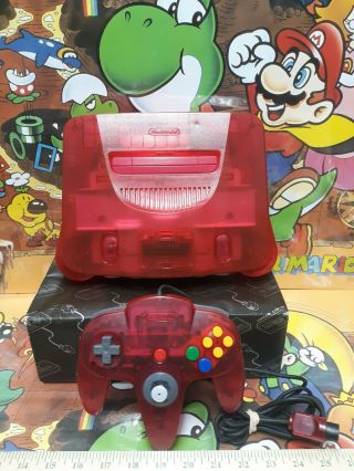 Nintendo 64 N64 Funtastic Watermelon Red Console Pink Clear Rare