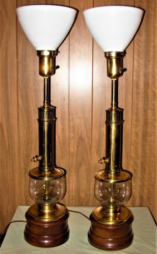 Rare Vintage Stiffel Reservoir Torchiere Table Lamps Mid Century